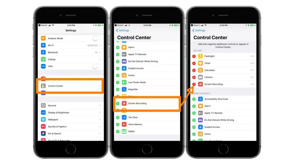 iPhone ekran videosu çekme