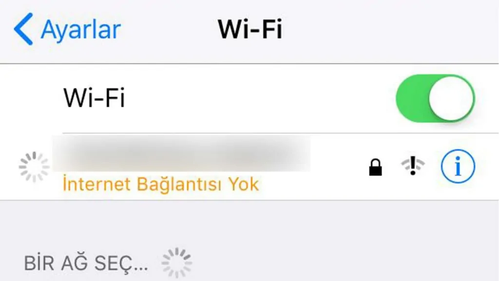 iphone wifi internet erişimi yok sorunu