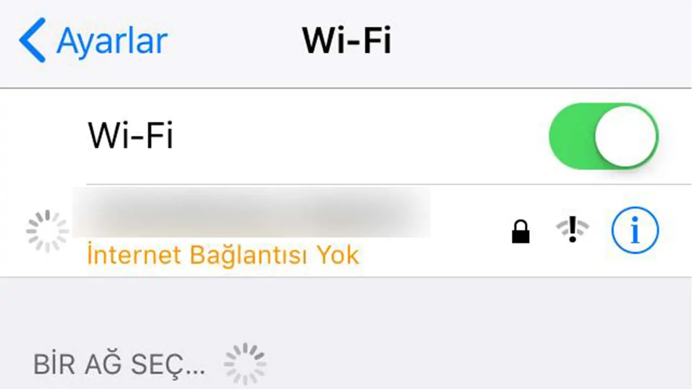 iphone wifi internet erişimi yok sorunu