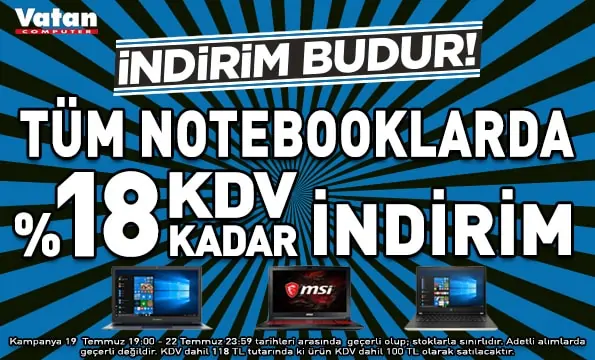 vatan bilgisayar kdv indirimi