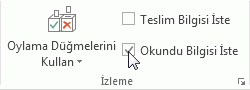 Outlook okundu bilgisi alma
