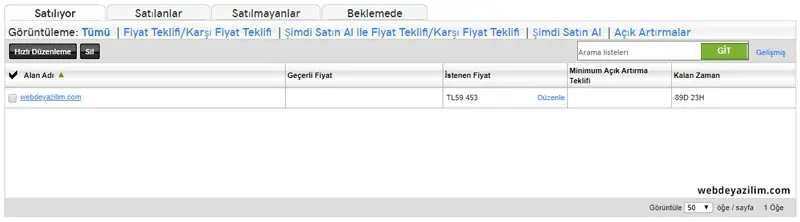GoDaddy Alan Adı Satma