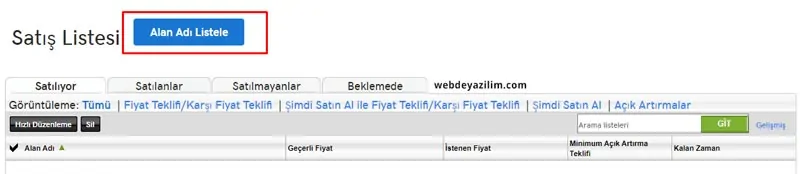 GoDaddy Alan Adı Satma