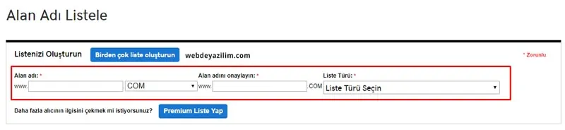GoDaddy Alan Adı Satma
