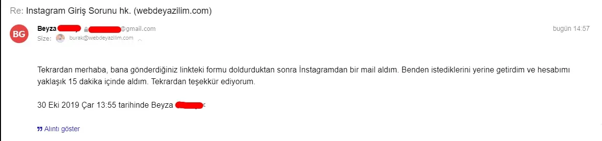 instagram dondurulan hesabı geri açma