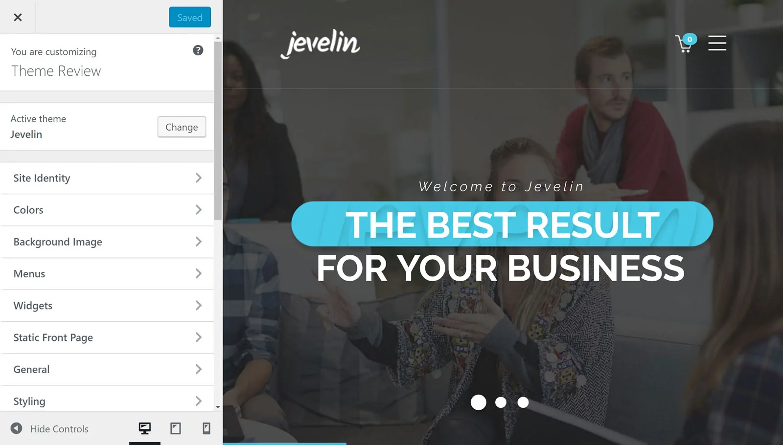 WordPress Jevelin Teması