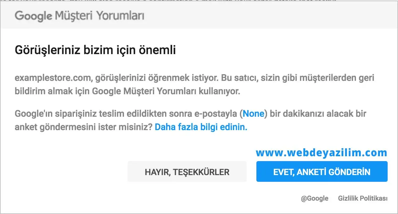 Google Müşteri Yorumları - Satıcı Puanı