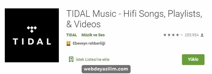 Tidal Müzik İndirme Programı