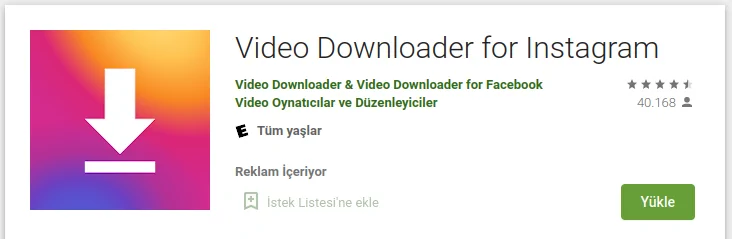 instagram video indirme uygulaması