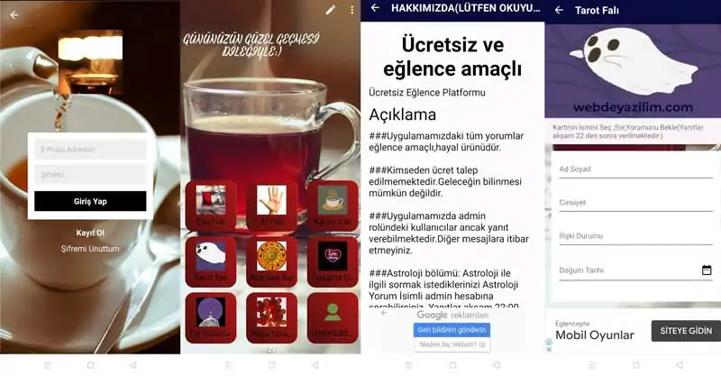 çaylama kahve falı uygulaması
