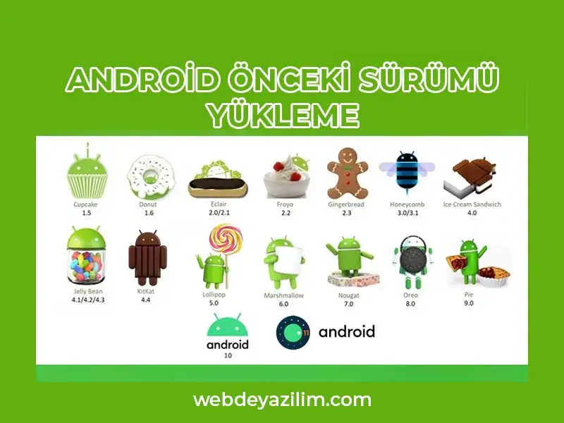 android önceki sürümü yükleme