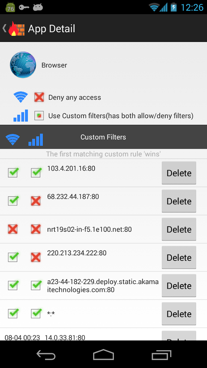 android site engelleme
