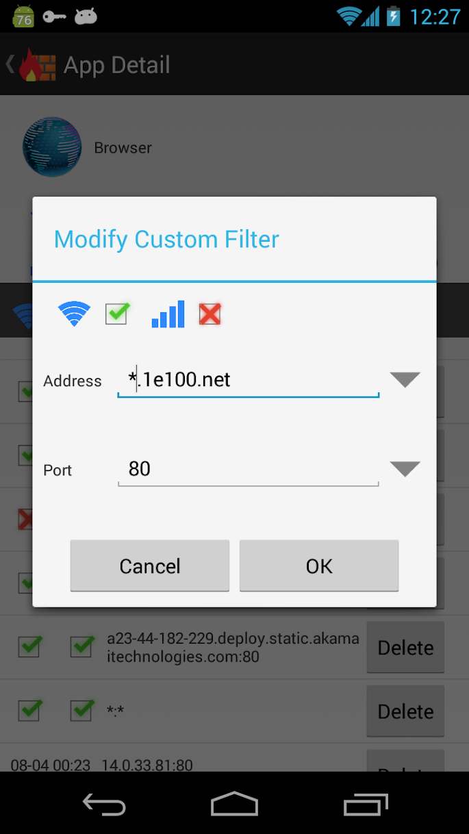 android site engelleme