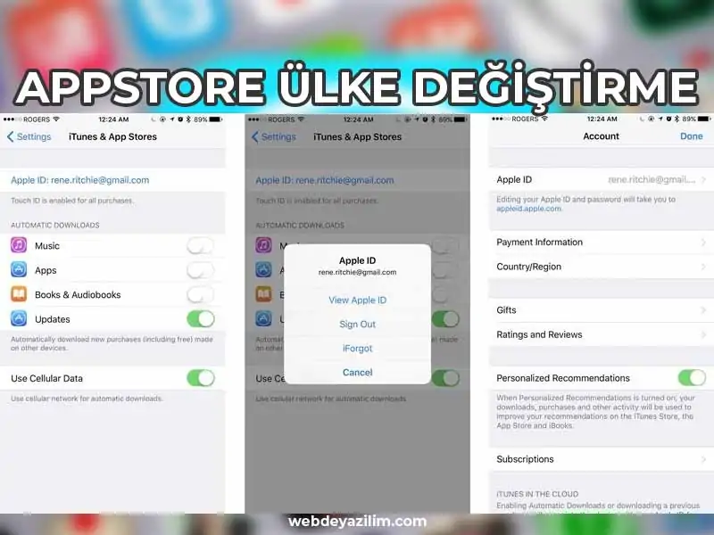 App Store Ülke Değiştirme