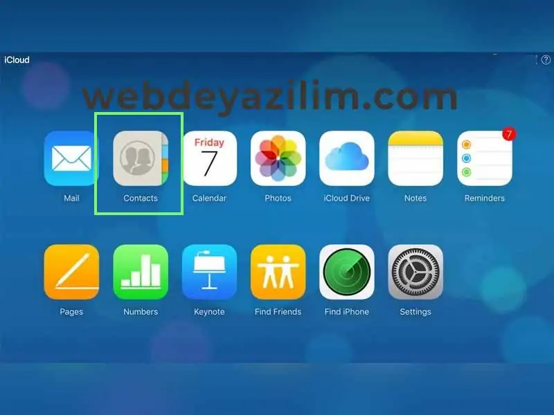 iCloud Kişileri Geri Yükleme