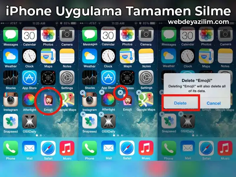 iPhone uygulama tamamen silme