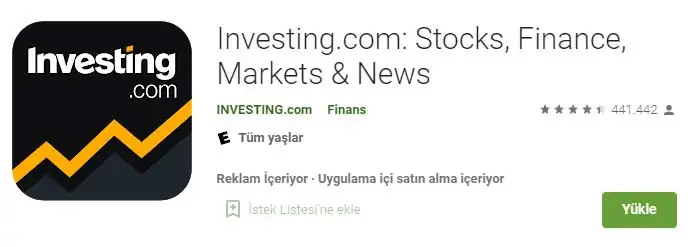 investing borsa uygulaması