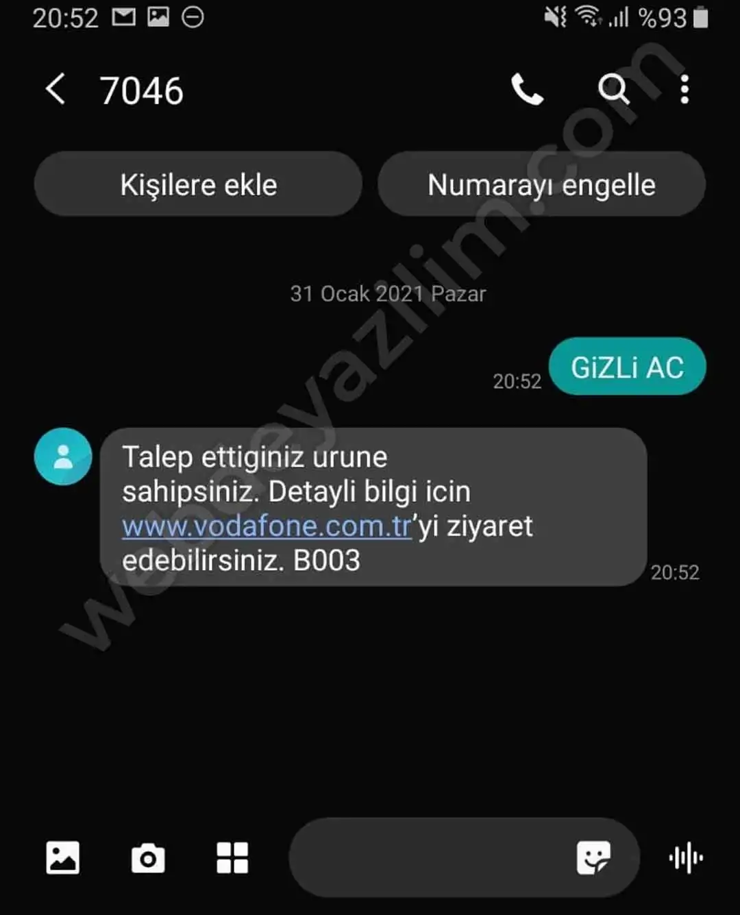 Gizli numaradan gelen aramaları kapatma