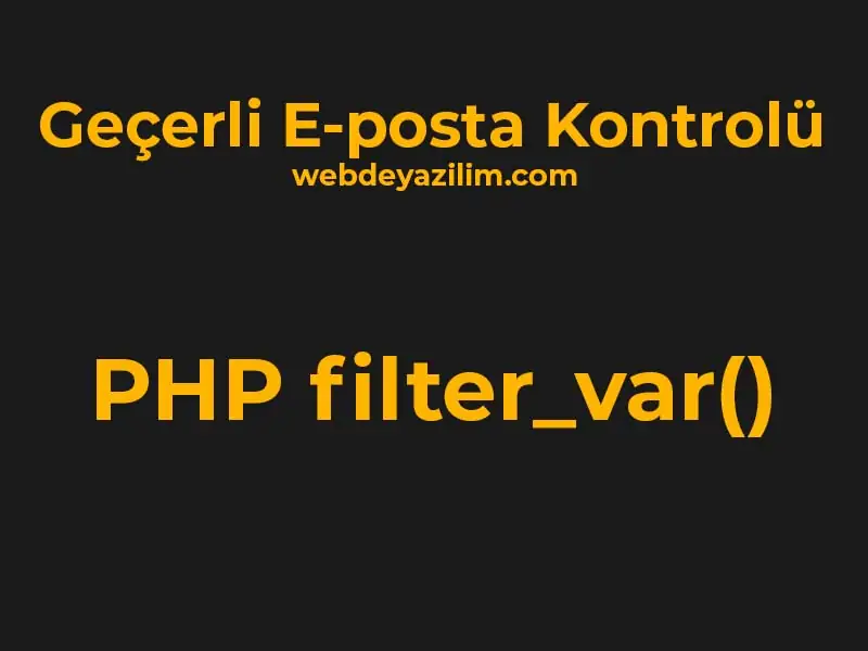 Geçerli E-posta Kontrolü