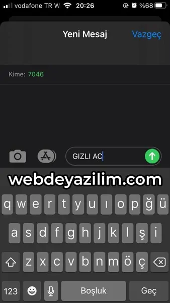 vodafone gizli numaran gelen aramaları kapatma