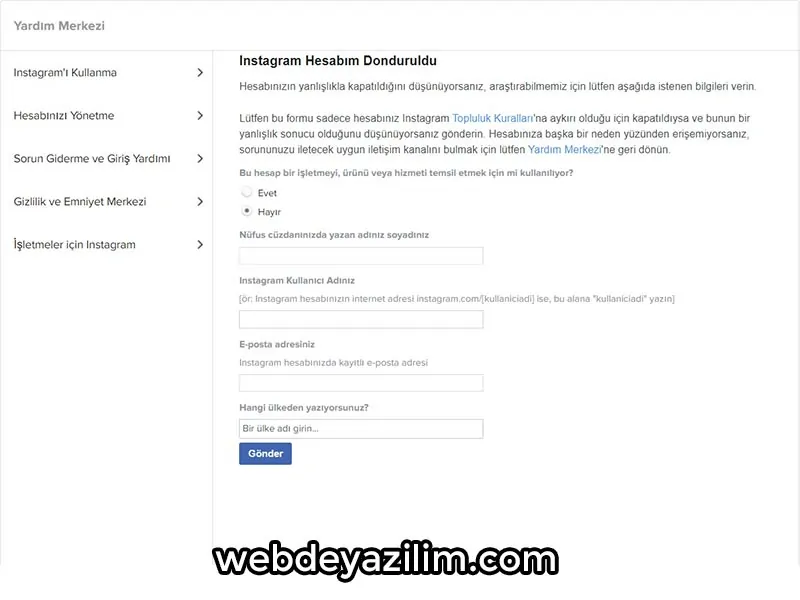 Instagram Hesabı Kurtarma