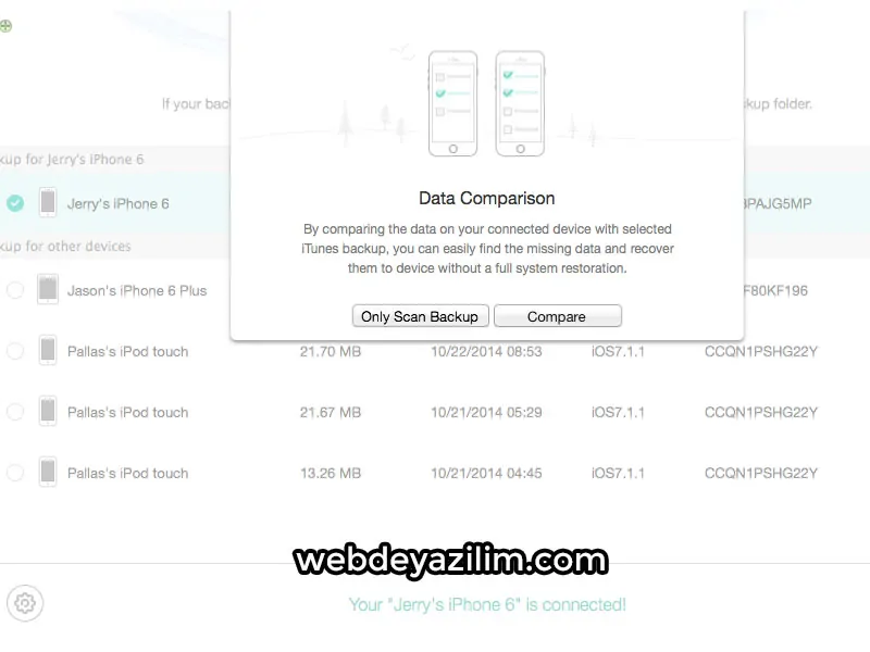 PhoneRescue Programi iTunes Yedek Kurtarma