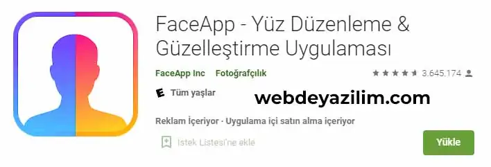 faceapp android uygulama