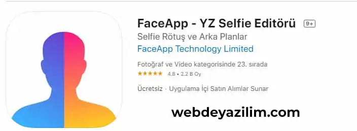 faceapp ios uygulama