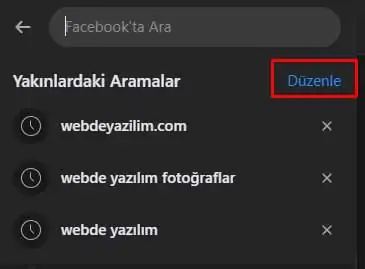 facebook geçmiş silme