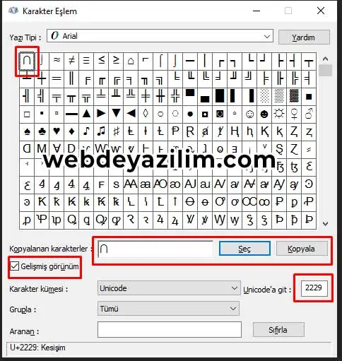 kesişim işareti nasıl yapılır