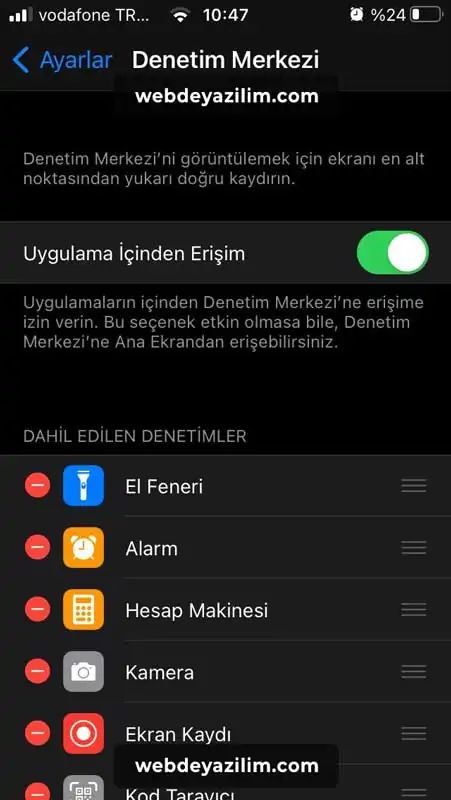 iPhone için Telefonun Fenerini Açma Kısayolu