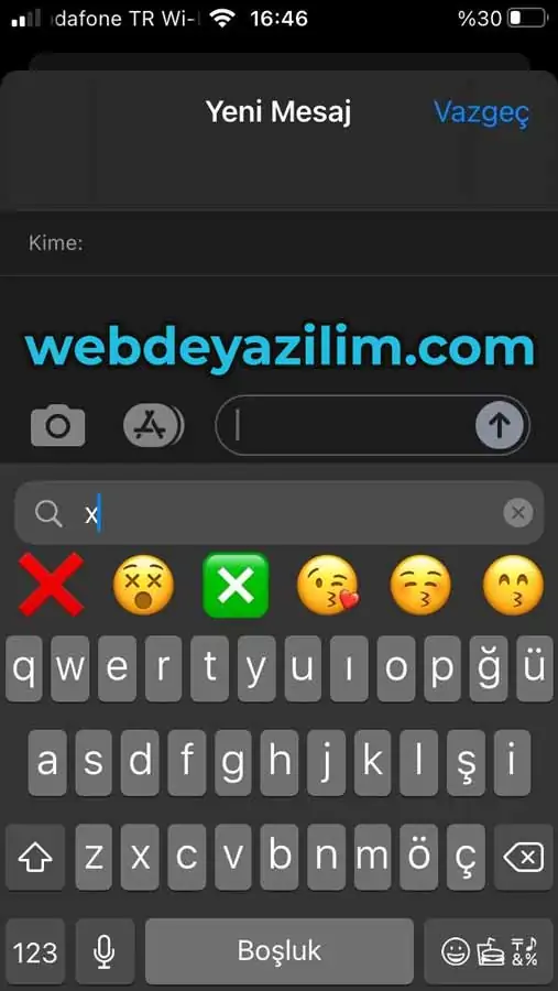 telefonda çarpı işareti
