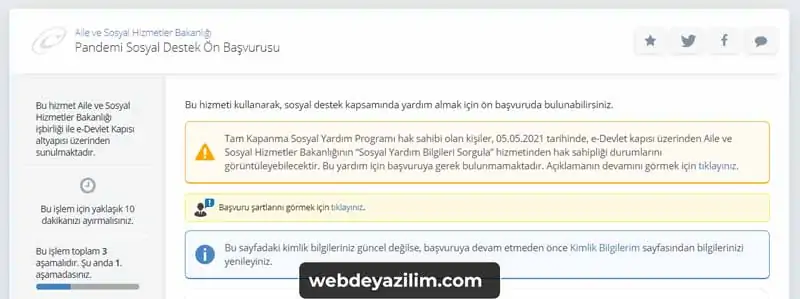 Pandemi Sosyal Destek Sonucu Sorgulama