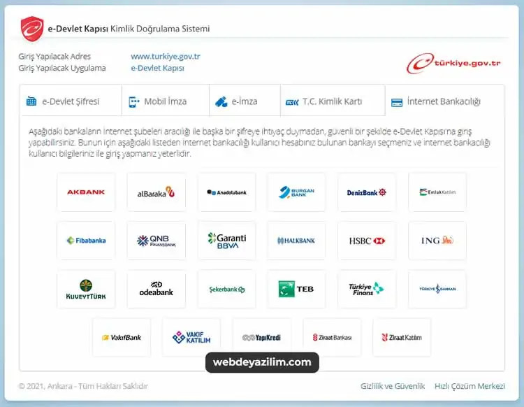e-Devlet İnternet Bankacılığı