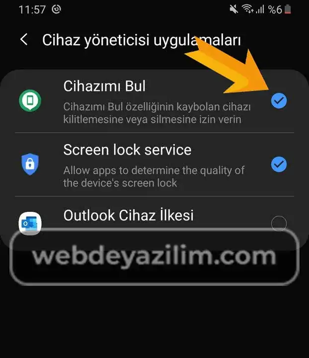 Cihazımı bul özelliğini devre dışı bırakın