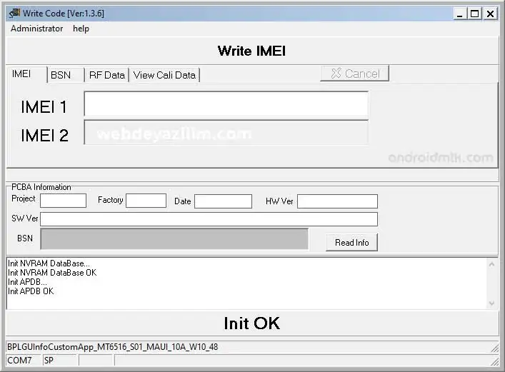 Write Code Imei Tool