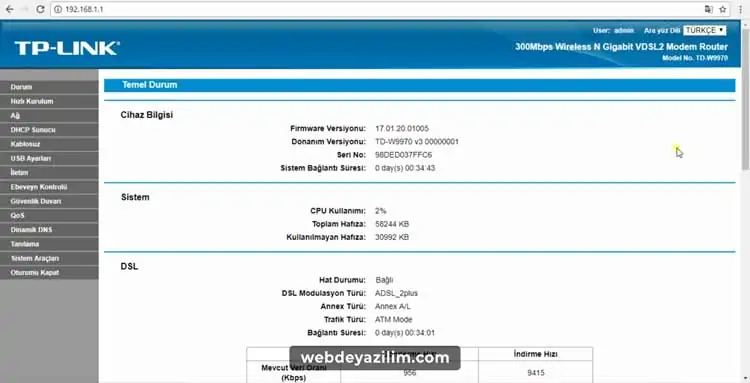 Modem Arayüzü