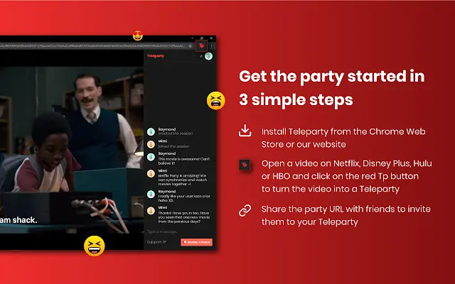 Teleparty Uzantısını Yükleme