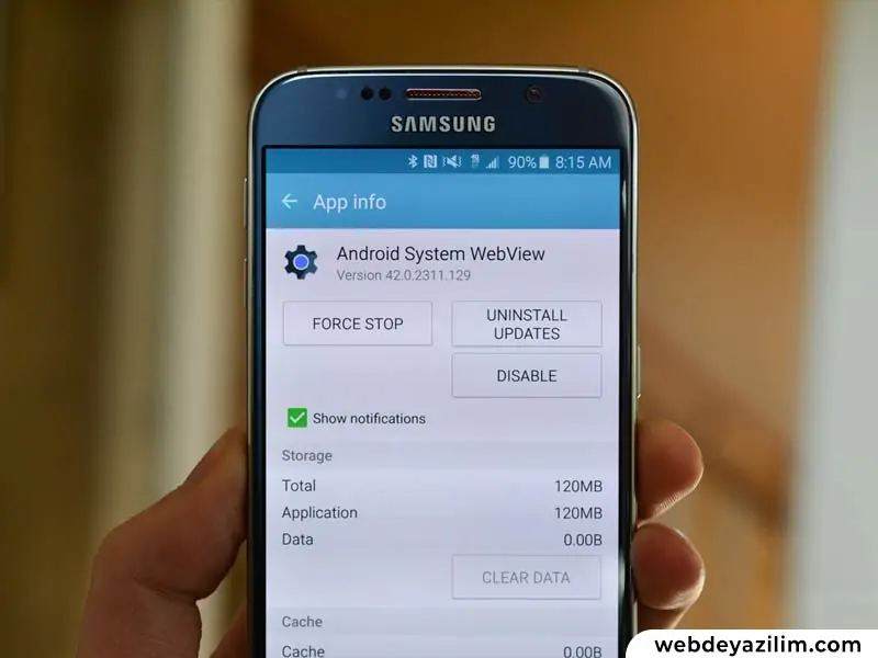 Android System WebView Uygulamasını Güncelleyin