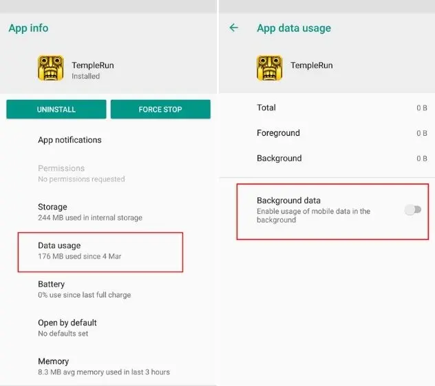 Android 10 ve Altında Veri Kullanımını Devre Dışı Bırakmak