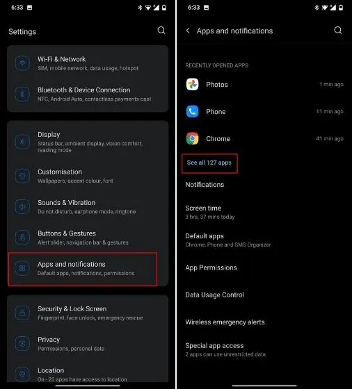 Android'de Tüm Uygulamaları Görüntüleme