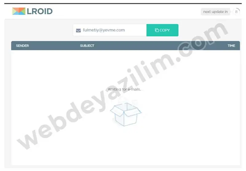 10 dakikalık geçici mail sitesi