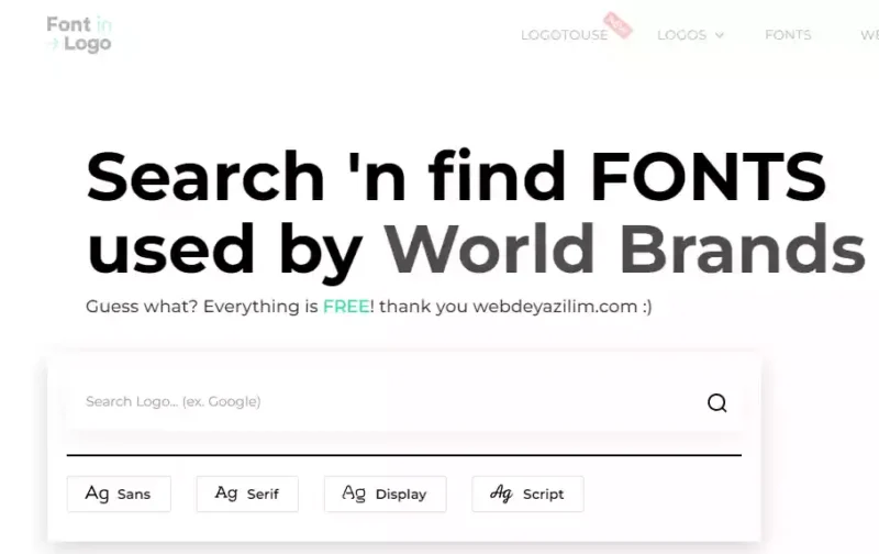 Logodan font bulma ya da fonttan logo bulma sitesi