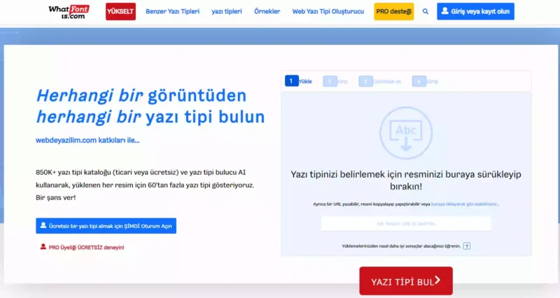 Resimden font bulma sitesi (ücretsiz bir alternatif)