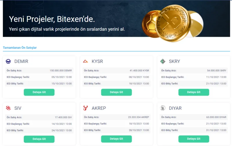 Bitexen | Ön Satış Özelliği