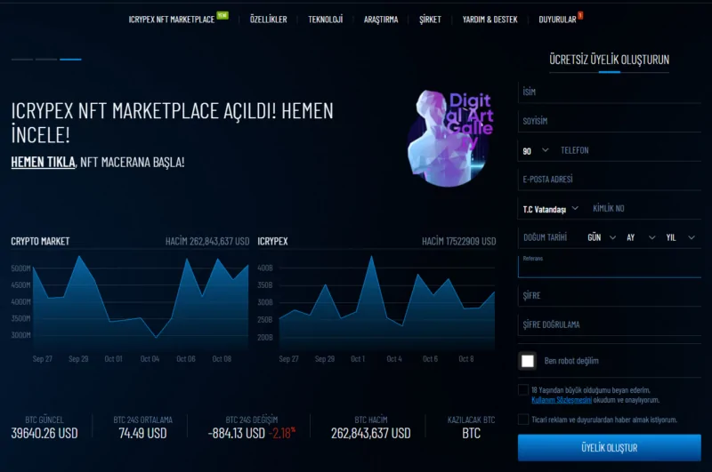 ICRYPEX | Kripto Para Alım Satım Platformu