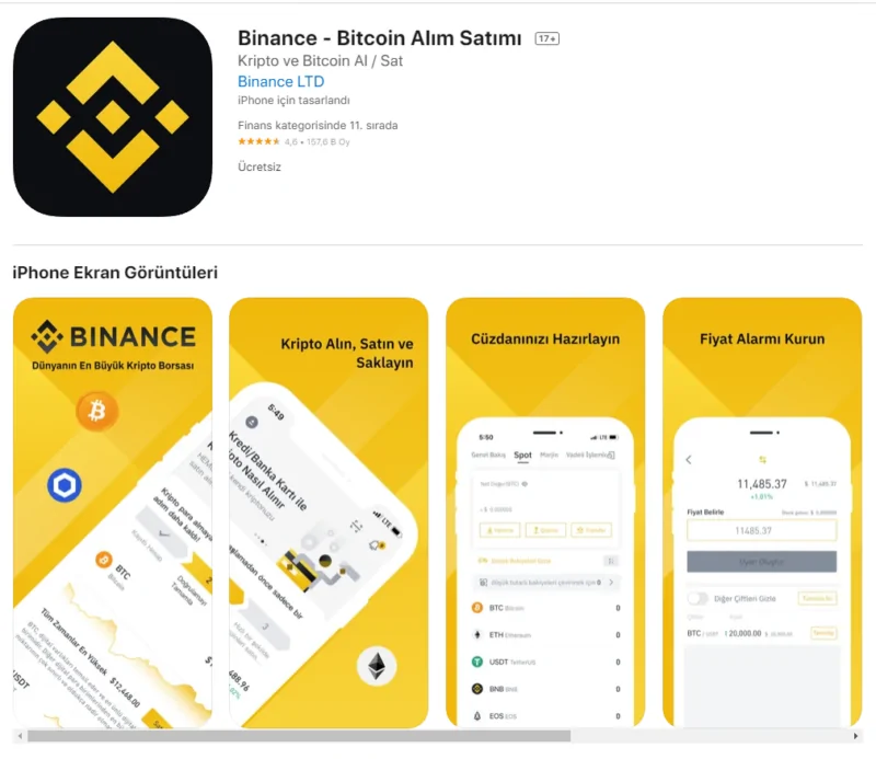 Binance iOS ve MacOS APP