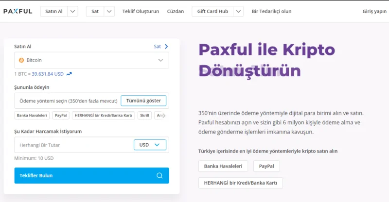 Paxful | Kripto Para Borsası