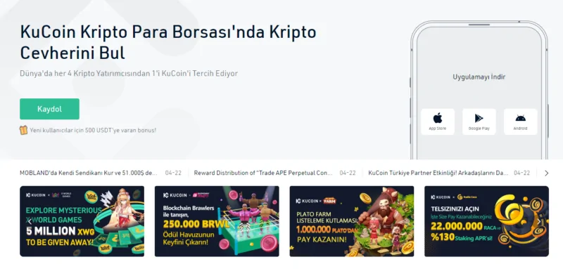 KuCoin | Kripto Para Borsası ve Uygulaması