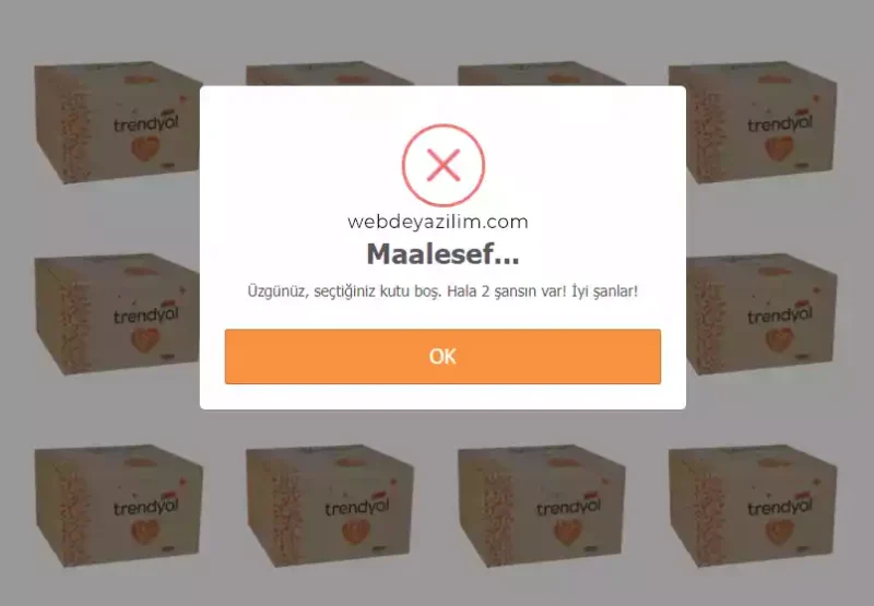 trendyol çekilişini kazanamadık :)